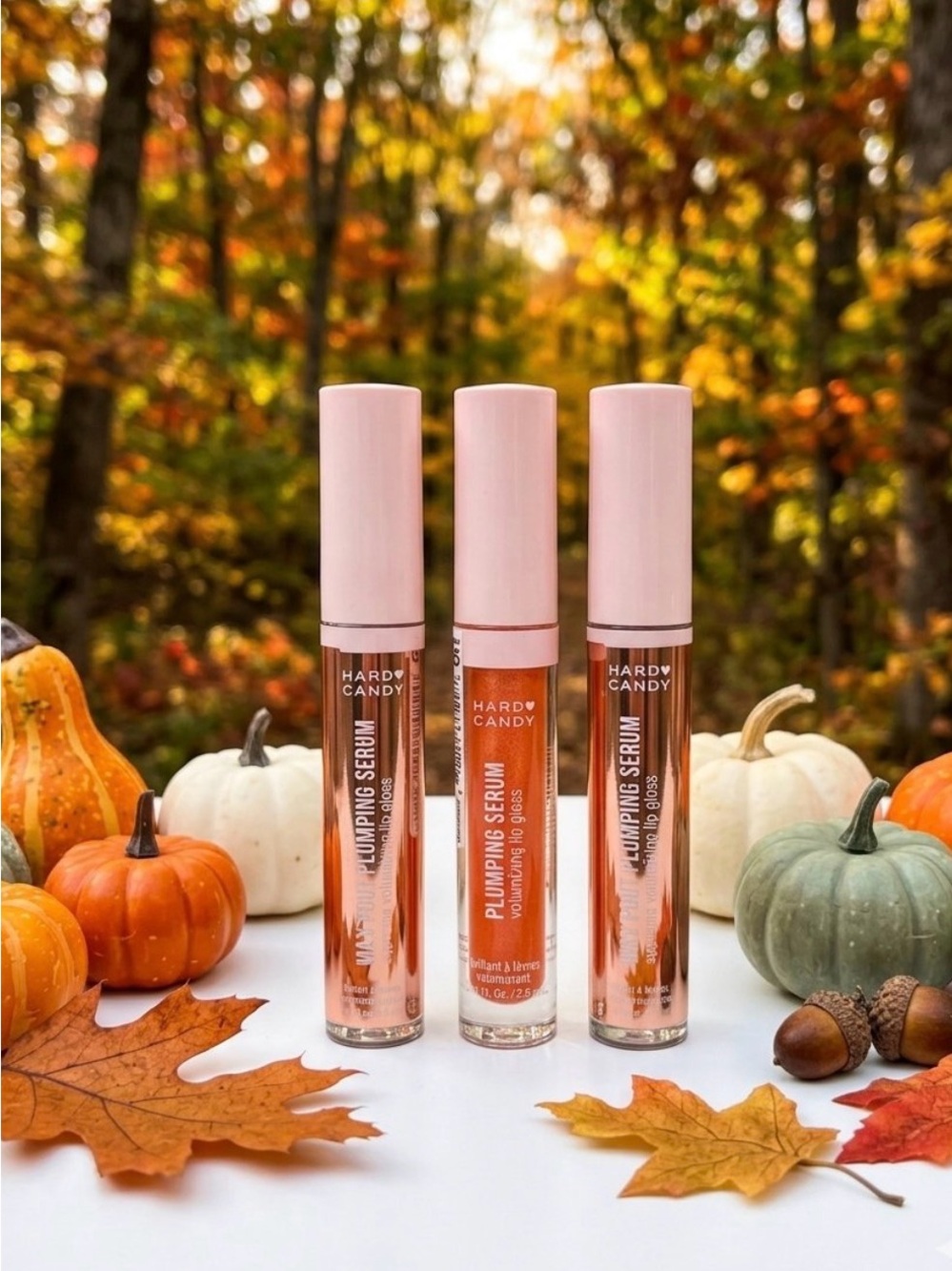 Hard Candy Lip Plumping Serum Trio - Nude, Peach, Rose Shades